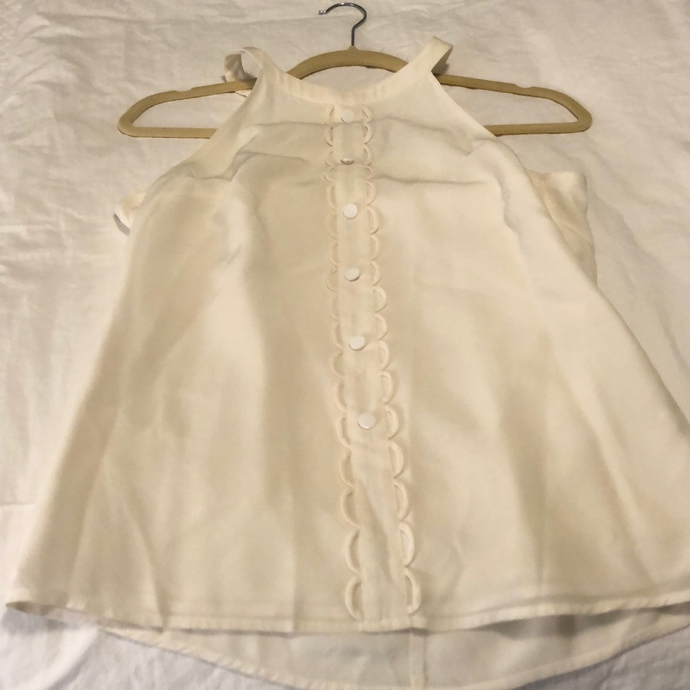 Trina Turk Cream sleeveless blouse